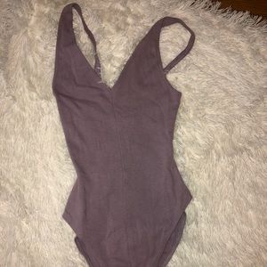 Purple thong bodysuit